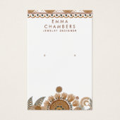 Sieraden Designer Boho Terracotta Oorbel Sieraden Visitekaartje (Voorkant)