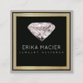 Sieraden Designer Chic & Elegant Zwart Vierkante Visitekaartje (Voorkant)