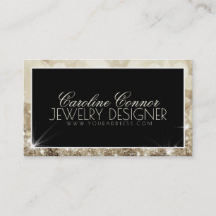 Sieraden Designer Glitter Star Black Bold Kaart Visitekaartje