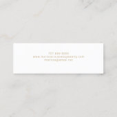 Sieraden Designer Gold Script Display Kaarten Mini Visitekaartje (Achterkant)