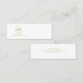 Sieraden Designer Gold Script Display Kaarten Mini Visitekaartje (Voorkant / Achterkant)