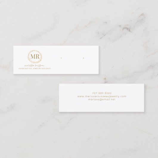 Sieraden Designer Gold Script Display Kaarten Mini Visitekaartje (Voorkant / Achterkant)