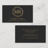 Sieraden Designer Goud Script Naam Zwart Visitekaartje (Voorkant / Achterkant)