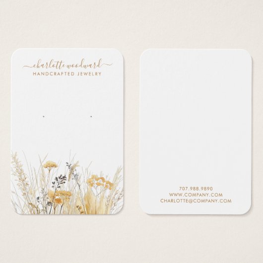 Sieraden Designer Gouden Wildbloemen Visitekaartje (Voorkant /achterkant)