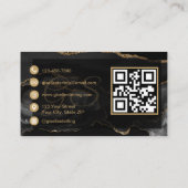 Sieraden Designer QR Code Zwart Gouden Agaat Luxe Visitekaartje (Achterkant)