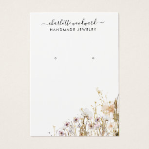 Sieraden Designer Roze Gouden Glitter Wildbloemen Visitekaartje