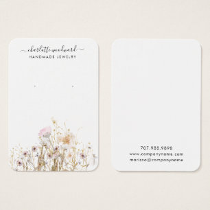 Sieraden Designer Roze Gouden Glitter Wildbloemen Visitekaartje