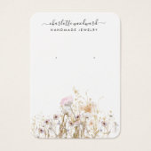 Sieraden Designer Roze Gouden Glitter Wildbloemen Visitekaartje (Voorkant)