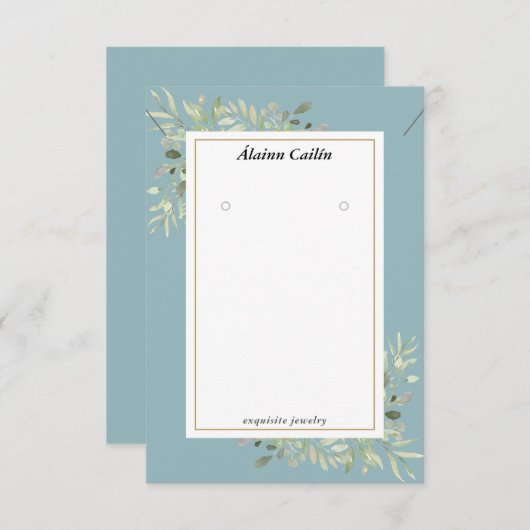 Sieraden Displaykaart voor Groene Kralenketting Oo Informatiekaartje (Voorkant / Achterkant)