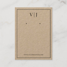 Sieraden displaykaart voor oorhangers met 2-letter visitekaartje