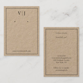 Sieraden displaykaart voor oorhangers met 2-letter visitekaartje