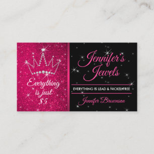 Sieraden en Accessoires Glitter Roze Diamanten Kro Visitekaartje
