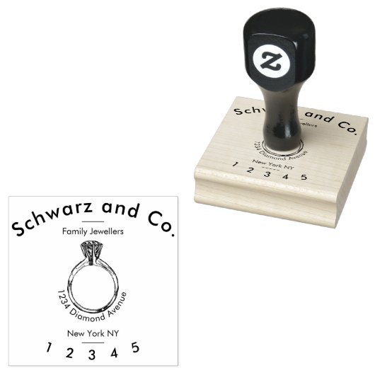 Sieraden en juwelier met Ring Rubberstempel (Gestempeld)