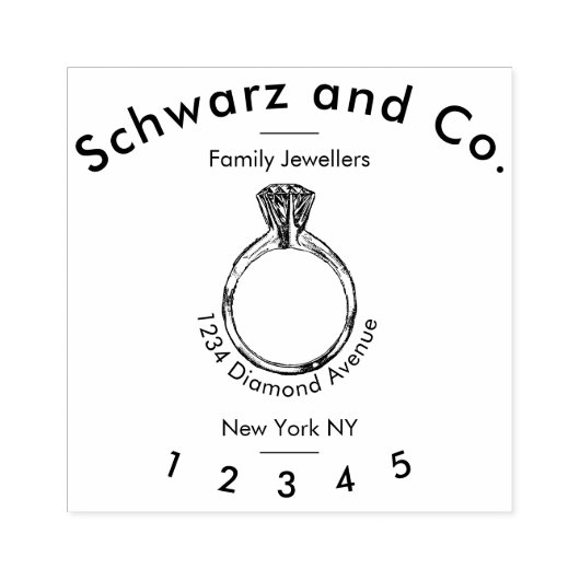 Sieraden en juwelier met Ring Rubberstempel (Afrduk)