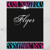 Sieraden Flyer Haar Salon Zebra Roze Blauw Paars (Achterkant)