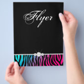 Sieraden Flyer Haar Salon Zebra Roze Blauw Paars (Hand)