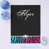 Sieraden Flyer Haar Salon Zebra Roze Blauw Paars (Enkel)
