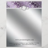 Sieraden Flyer Kapsalon Bloemendamask Paars (Achterkant)