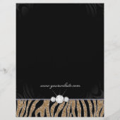 Sieraden Flyer Kapsalon Zebra Glitter Goud (Achterkant)