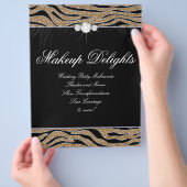 Sieraden Flyer Kapsalon Zebra Glitter Goud (Hand)