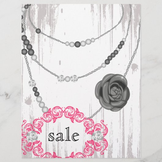 Sieraden Flyer Roze Ketting Grijs Roze (Voorkant)
