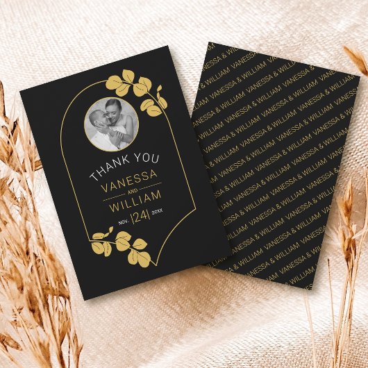 Sieraden geïnspireerd lijst en bladeren bedankkaart