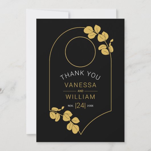 Sieraden geïnspireerd lijst en bladeren bedankkaart (Voorkant)