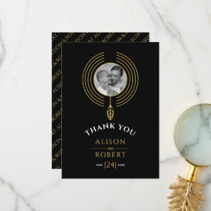 Sieraden geïnspireerd lijst met foto bedankkaart