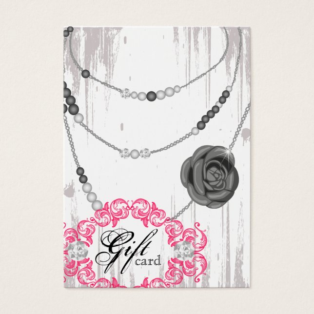 Sieraden Gift Kaart Roos Ketting Diamonds Grijs (Voorkant)