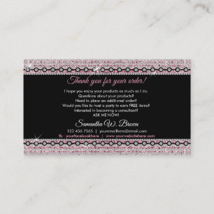 Sieraden Glitter Roze Diamanten Dank U Voor Bestel Visitekaartje