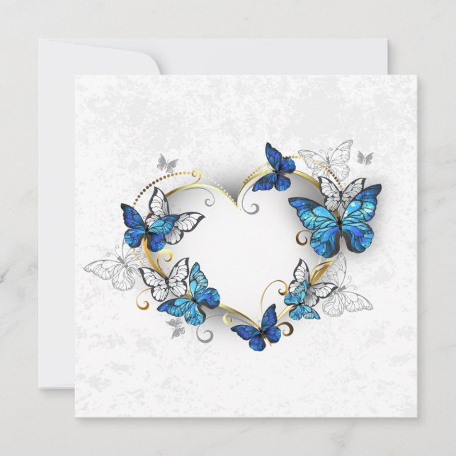 Sieraden Hart met Vlinders Morpho (Voorkant)