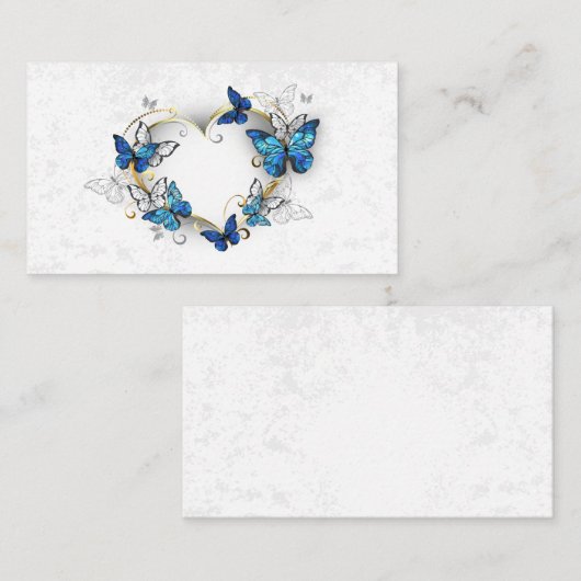 Sieraden Hart met Vlinders Morpho Aanbevelingskaartje (Voorkant / Achterkant)