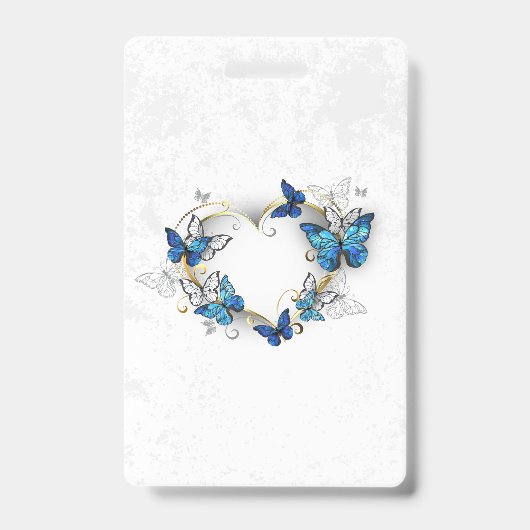 Sieraden Hart met Vlinders Morpho Badge (Voorzijde)