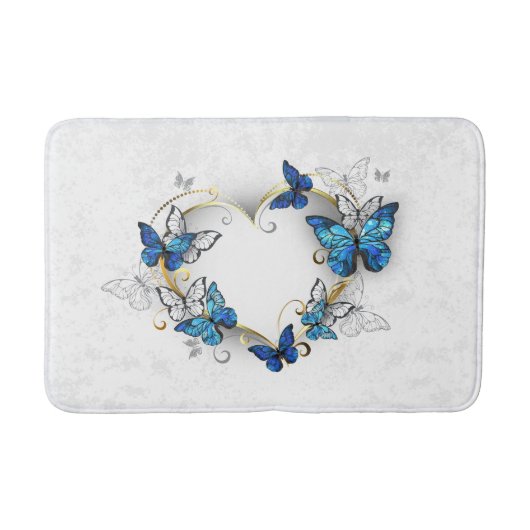 Sieraden Hart met Vlinders Morpho Badmat (Voorkant)