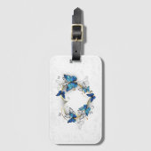 Sieraden Hart met Vlinders Morpho Bagagelabel (Voorkant (verticaal))