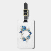 Sieraden Hart met Vlinders Morpho Bagagelabel (Voorkant verticaal)