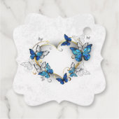 Sieraden Hart met Vlinders Morpho Bedankjes Labels (Achterkant)