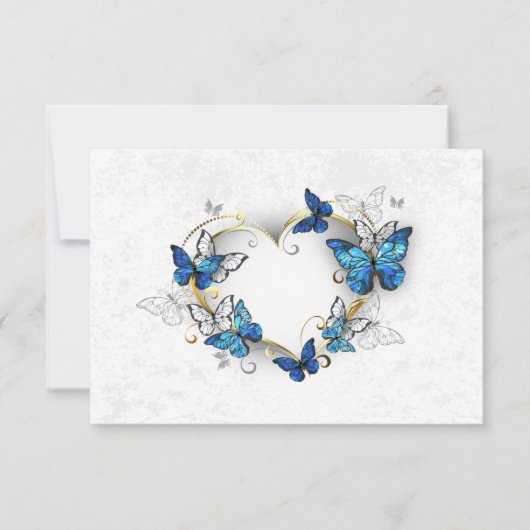 Sieraden Hart met Vlinders Morpho Bedankkaart (Voorkant)