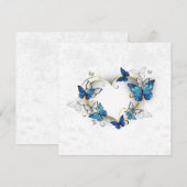 Sieraden Hart met Vlinders Morpho Bedankkaart (Voorkant / Achterkant)