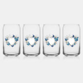 Sieraden Hart met Vlinders Morpho Blikvorm Glas (Achterkant)