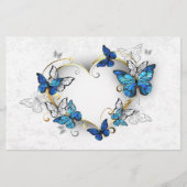 Sieraden Hart met Vlinders Morpho Briefpapier (Voorkant)
