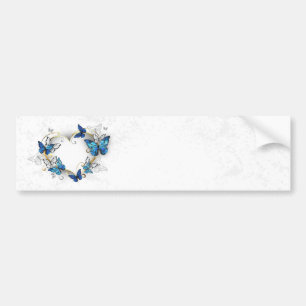 Sieraden Hart met Vlinders Morpho Bumpersticker
