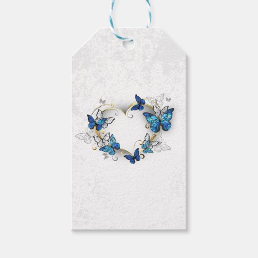 Sieraden Hart met Vlinders Morpho Cadeaulabel (Voorkant)