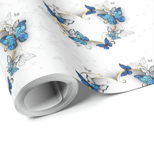 Sieraden Hart met Vlinders Morpho Cadeaupapier (Rol Hoek)