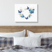 Sieraden Hart met Vlinders Morpho Canvas Afdruk (Insitu (Slaapkamer))