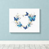 Sieraden Hart met Vlinders Morpho Canvas Afdruk (Insitu (Houten vloer))