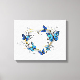 Sieraden Hart met Vlinders Morpho Canvas Afdruk