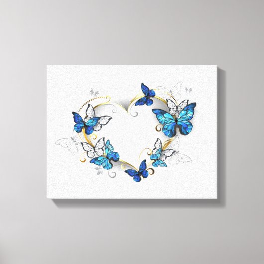 Sieraden Hart met Vlinders Morpho Canvas Afdruk (Voorkant)