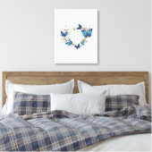 Sieraden Hart met Vlinders Morpho Canvas Afdruk (Insitu (Slaapkamer))