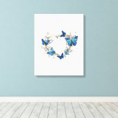 Sieraden Hart met Vlinders Morpho Canvas Afdruk (Insitu (Houten vloer))